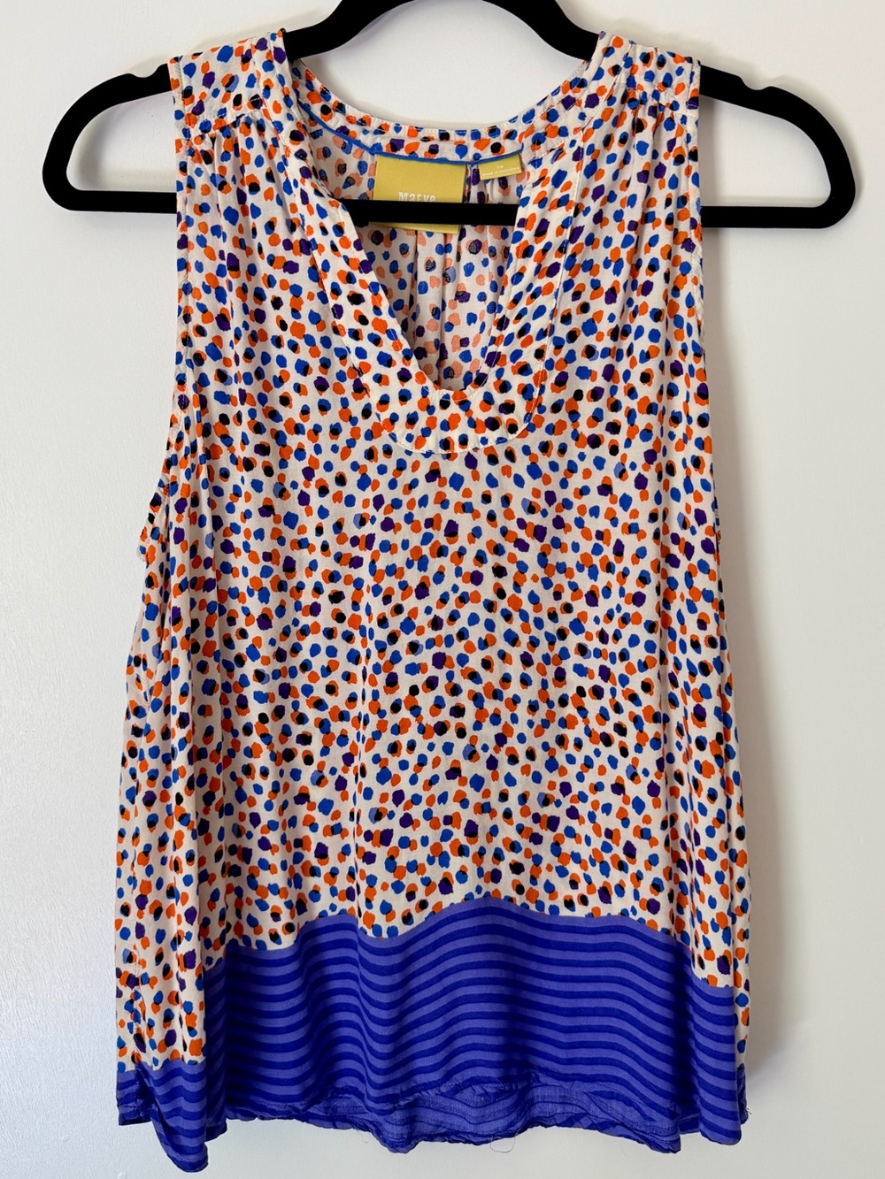 Anthropologie Maeve Enna Swing Speckled Border Print Tank Top – Size 10